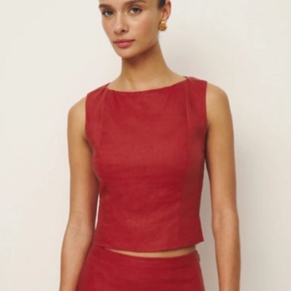 Reformation Tops - Reformation Grace Linen Top Shell Tank Sleeveless
